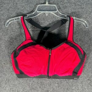Victoria's Secret VSX Sport Front Zip Sports Bra Pink Black 38D High Impact